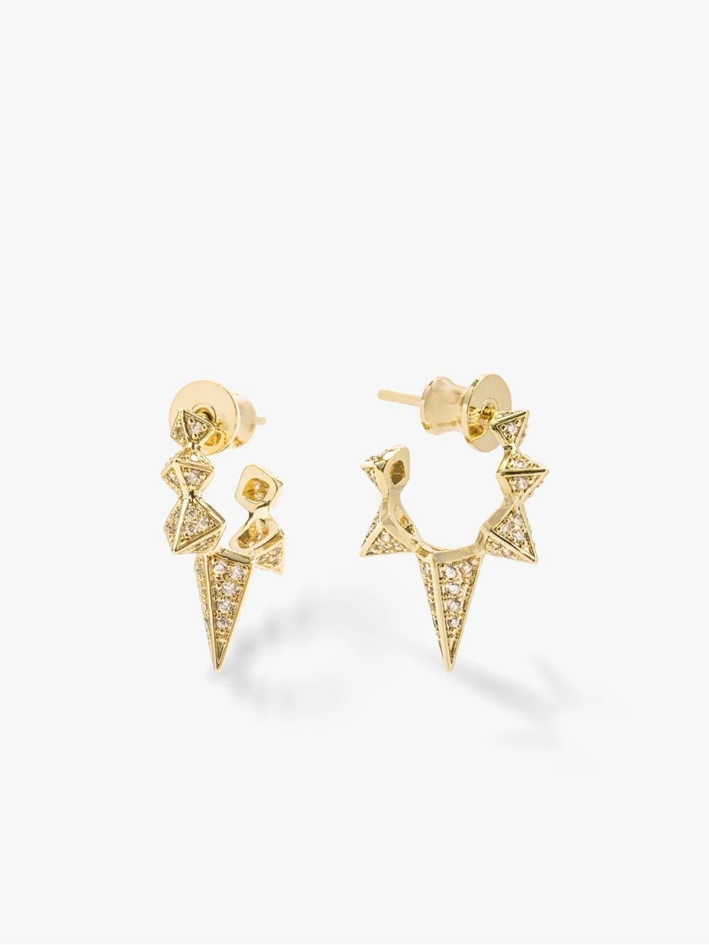 Melinda Maria Gabriella Pavé Spiked Hoops
Gold|White Diamondettes